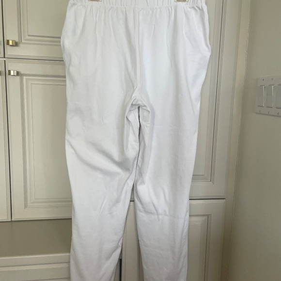 Lands End Womens Pants L Large TALL Sport Knit Straight Leg High Waist White - Picture 5 of 7